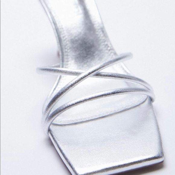 Zara Metallic Strappy Sandals - Picture 2 of 11